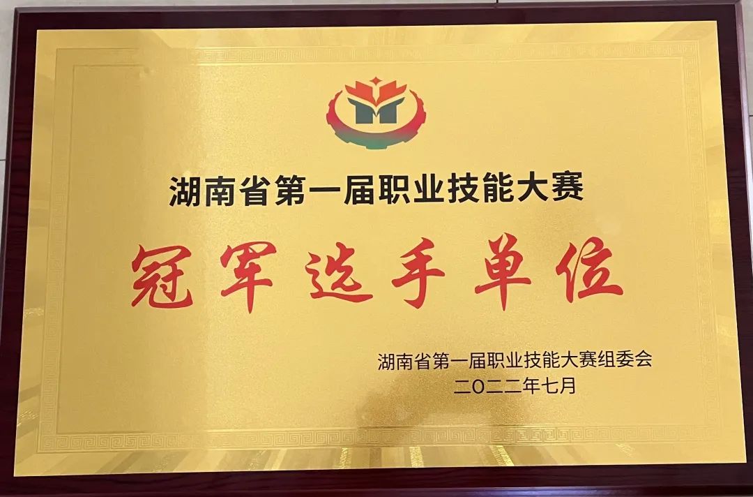 hthcom华体会下载（中国）有限公司荣获湖南省第一届职业技能大赛冠军选手单位荣誉称号